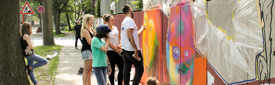 Graffiti Workshop mit Jugendlichen