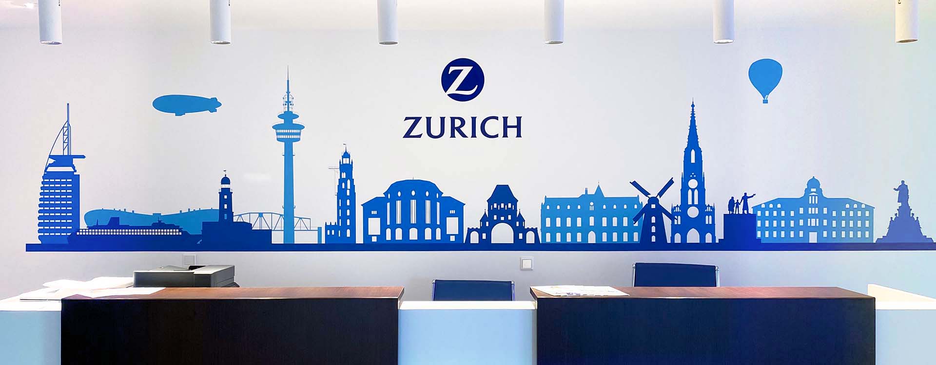Büro Wandbild: Foyer der Zürich Versicherung.