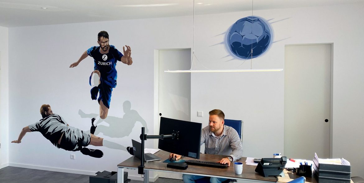 Büro Fussball Wandbild