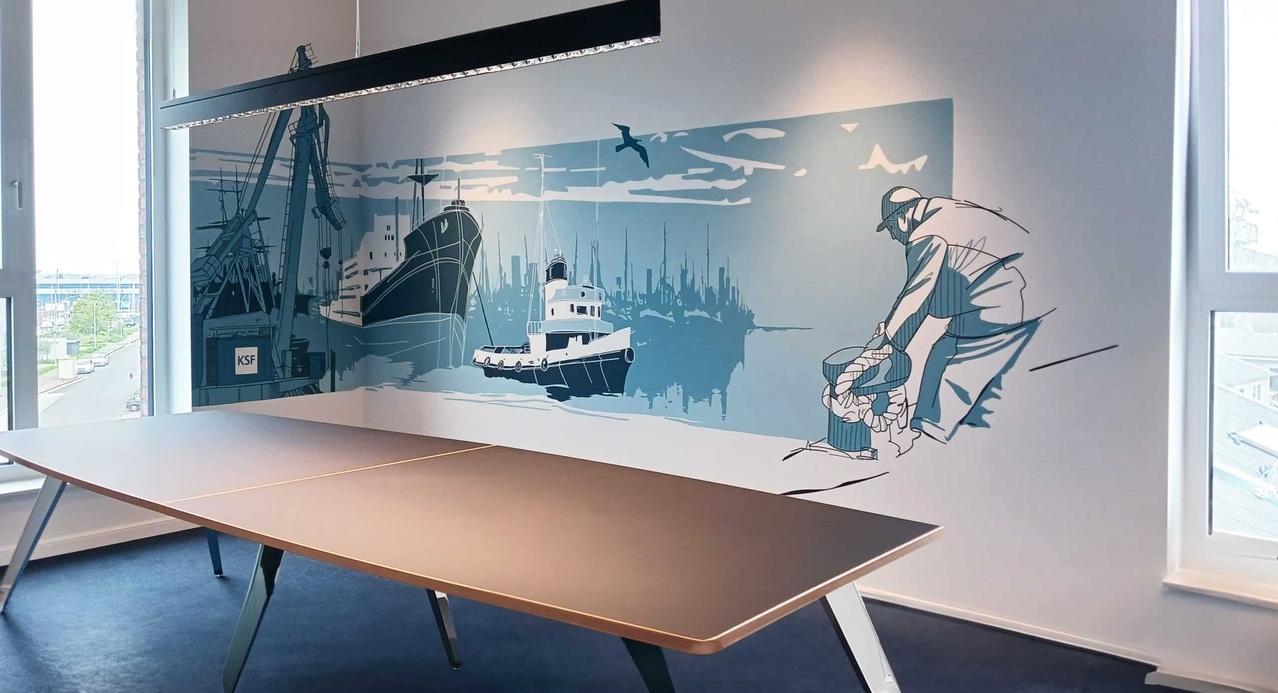 Bremerhaven Wandbilder: Werk an der Wand vom Konferenzraum.